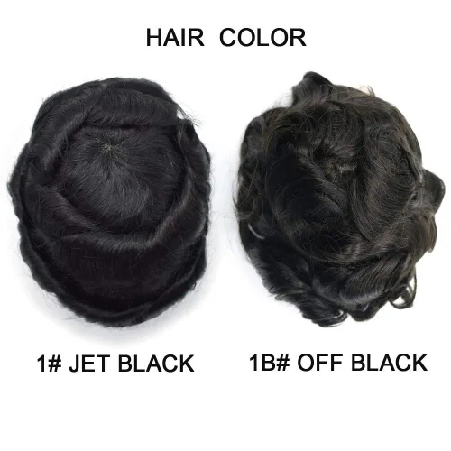Miniatura 2 de LYRICAL HAIR Toupee para hombres soldado con encaje frontal natural línea capilar natural sistemas de reemplazo de cabello humano negro duradero