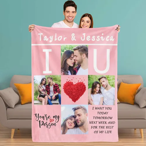 Miniatura 15 de Youltar Manta personalizada con fotos de texto, mantas personalizadas con imágenes para novia, parejas, marido, esposa, boda, utilizada como regalo