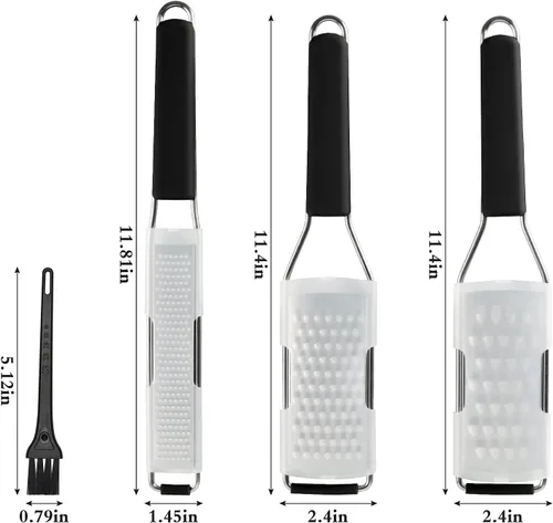 Miniatura 5 de Cambom Lemon Zester Rallador de tres piezas, herramienta de cocina resistente para queso parmesano, jengibre, ajo, nuez moscada, chocolate