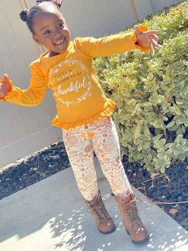 Miniatura 7 de Unique Baby Girls 2 Piece Matching Outfit For Every Holiday Long Sleeve Legging Sets 4