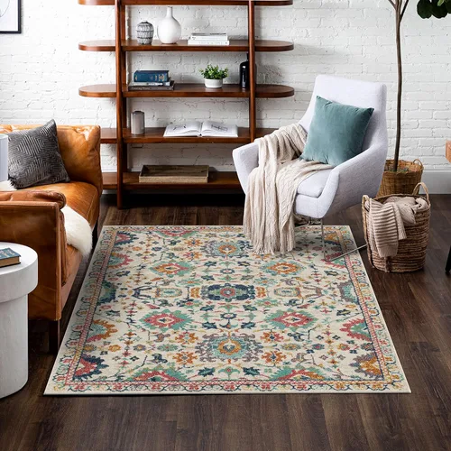Miniatura 4 de Mohawk Home Grove Elms - Alfombra floral bohemia de 7 pies 10 pulgadas x 10 pies, perfecta para sala de estar, comedor, oficina Beige