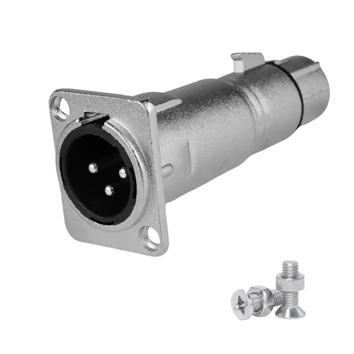 Miniatura 7 de Conector XLR hembra a macho de 3 pines para montaje en panel, acoplador adaptador de micrófono duradero con toma de montaje de alimentación, ideal