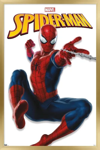 Miniatura 16 de Trends International Marvel Comics - Póster de pared de la serie Spider-Man, 22.4 pulgadas de largo x 14.7 pulgadas, versión enmarcada de madera