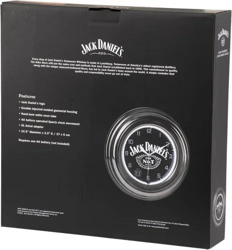 Miniatura 7 de Jack Daniel's Whiskey Logo - Old Number 7 - Reloj de pared con barra de neón individual