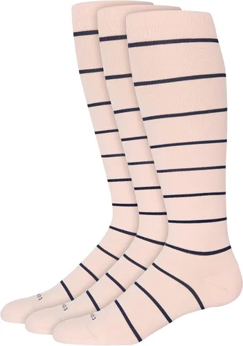 Comrad Calcetines altos de nailon hasta la rodilla, calcetines de compresión graduados de 15-20 mmHg, calcetines de apoyo suaves y transpirables