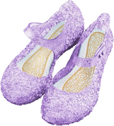 TANDEFLY Frozen Inspired Elsa Flats Mary Jane - Zapatos de fiesta de baile, sandalias de princesa Snow Queen para niñas pequeñas, cumpleaños,