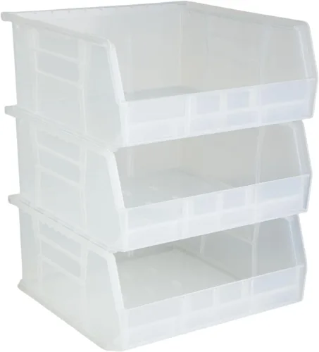 Miniatura 11 de Hudson Exchange - Contenedores apilables de plástico de 11 x 11 x 5 pulgadas y contenedores para colgar (color amarillo, 1 unidad)