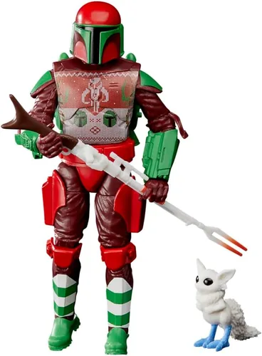 Miniatura 2 de Hasbro Star Wars Black Series Figura de acción Mandalorian Warrior (edición navideña) 5.9 in