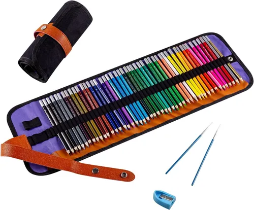 Juego de lápices acuarela, 48 colores surtidos, lápices de colores para artistas adultos, lápices de dibujo de arte premium con envoltorio para