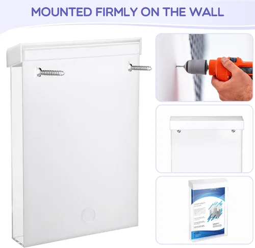Miniatura 5 de Remerry 2 piezas de acrílico para folletos al aire libre de 6 x 9 pulgadas, caja de literatura transparente para montaje en pared con tapa blanca