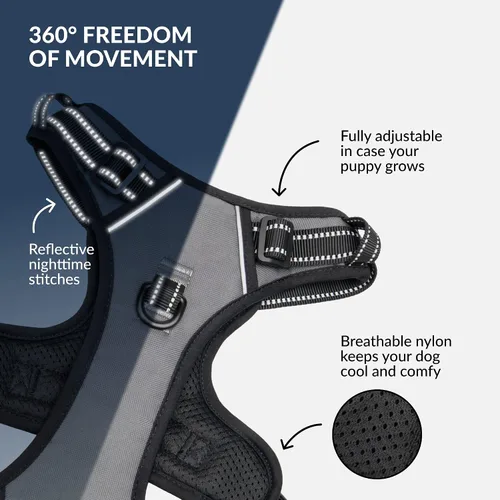 Miniatura 3 de CollarDirect Arnés reflectante sin tirones para perro, con asa y clip frontal, chaleco acolchado suave ajustable para perros pequeños a grandes