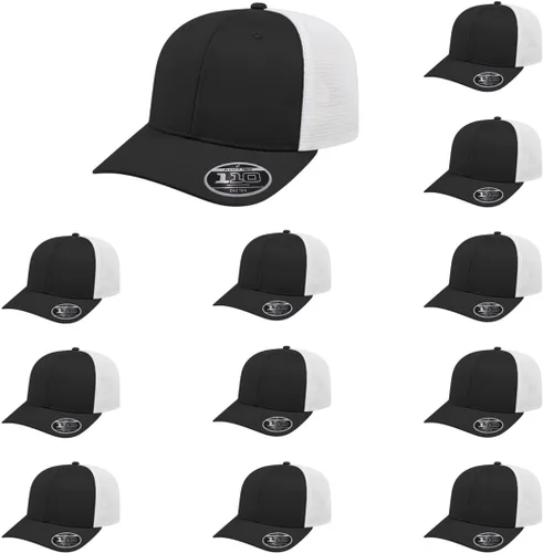 Miniatura 107 de Cap America i8502 Flexfit 110 Premium - Gorra de camionero de perfil medio con 6 paneles de malla trasera con protección UV y cierre ajustable Azul