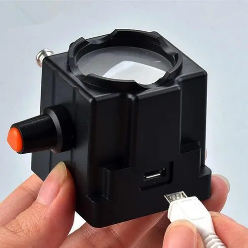 Miniatura 4 de Microscopio biológico recargable Fuente de luz LED Biología óptica ajustable Microscopio Lámpara inferior Microscopio Iluminadores de microscopio