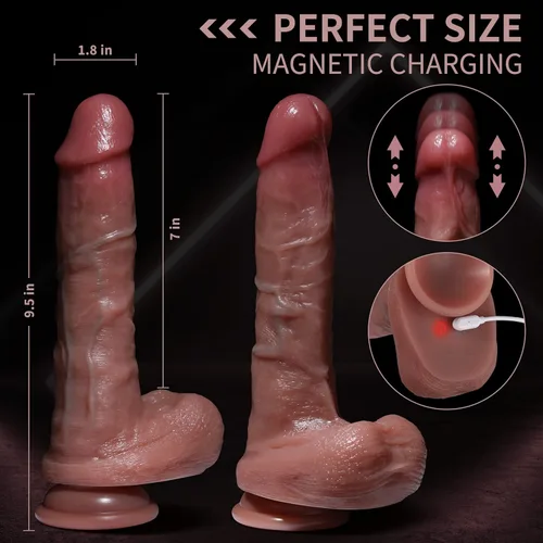 Miniatura 5 de Consolador de empuje juguetes sexuales - Consoladores giratorios de calefacción con 5 modos de empuje y 10 modos de vibración para juego anal