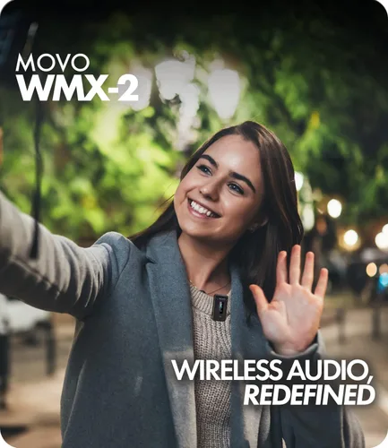 Miniatura 2 de Movo WMX-2 Micrófono inalámbrico para cámara con estuche de carga, micrófono Lavalier para cámaras DSLR, Vlogging, creación de contenido, cine