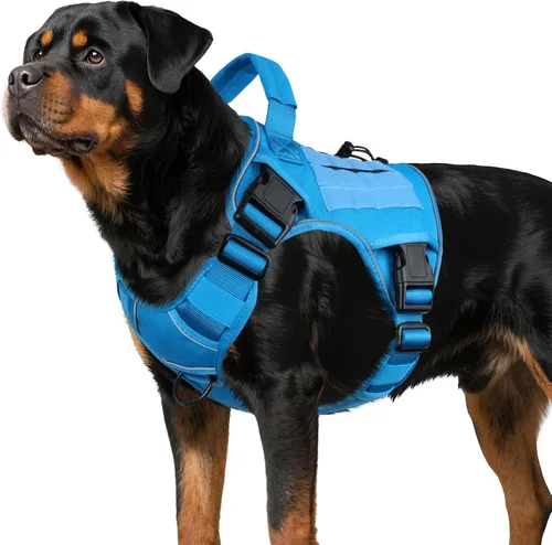 Miniatura 25 de WINGOIN - Arnés táctico púrpura para perros medianos, arnés resistente sin tirones con asa, chaleco militar K9 reflectante ajustable para mascotas