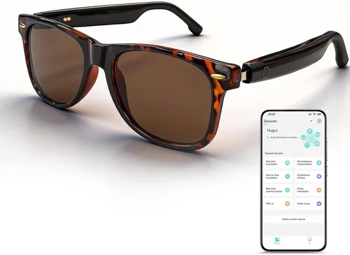 Miniatura 13 de Lentes inteligentes AI para hombres y mujeres, impulsados por ChatGPT, traducción de más de 137 idiomas y asistente de voz, asistente de reunión