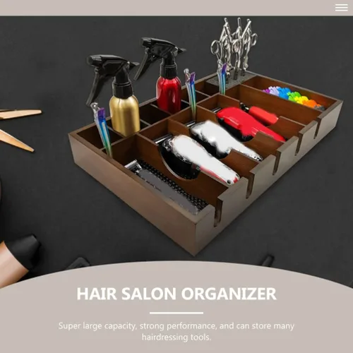 Miniatura 4 de Beaupretty Tijeras eléctricas, caja de almacenamiento de herramientas para el cabello, organizador de peluquería con gran capacidad, 17.91 x 11.02 x