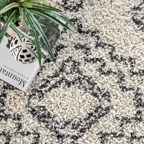 Miniatura 7 de nuLOOM Lacey - Alfombra decorativa geométrica marroquí, 2 x 3, color blanco roto
