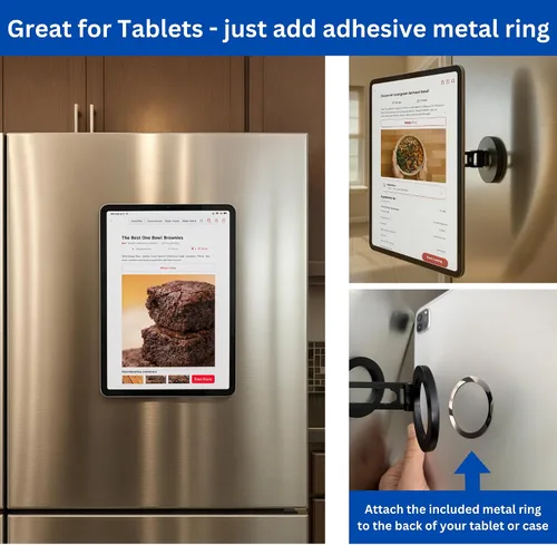 Miniatura 5 de Maxby Soporte de teléfono para refrigerador Fuerte soporte magnético con brazo ajustable y rotación de 360° Uso de cocina manos libres