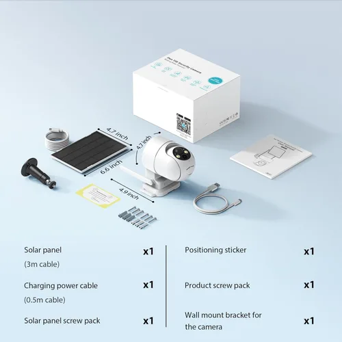 Miniatura 7 de ELYSOO Cámara Solar Inalámbrica para Exteriores, Visión Nocturna a Color 2K, Cámaras de Seguridad Inalámbricas para Exteriores con Vista de 360°