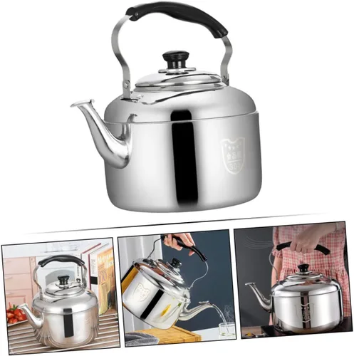 Miniatura 5 de Luxshiny Hervidor de té silbante de acero inoxidable, caldera de agua de 6 L, tetera de gran capacidad con mango antiquemaduras para el hogar