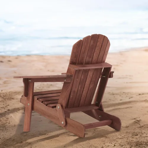 Miniatura 2 de Silla Adirondack plegable, silla de patio de madera de capacidad de 330 libras con acabado a base de agua, sillas de salón de exteriores de 34 x 29