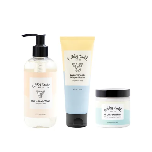 Miniatura 12 de TUBBY TODD Baby Bundle - Conjunto de Cuidado de la Piel para Recién Nacidos - Champú y Gel de Cuerpo Hipoalergénico, Ungüento Multiusos con Avena