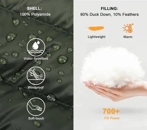 Miniatura 4 de Chaqueta de plumón plegable para hombre, chaqueta acolchada ligera y cálida