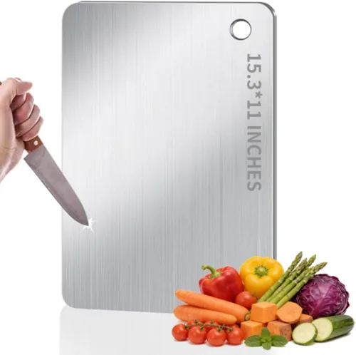 Miniatura 11 de Tabla de cortar de titanio – Tablas de cortar de titanio 100% puro, grado alimenticio, superficie antideslizante, apta para lavavajillas, elegante