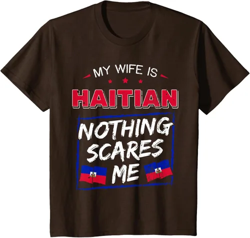 Miniatura 34 de My Wife Is Haitian Republic of Haiti Heritage Roots - Camiseta con bandera, Negro, S