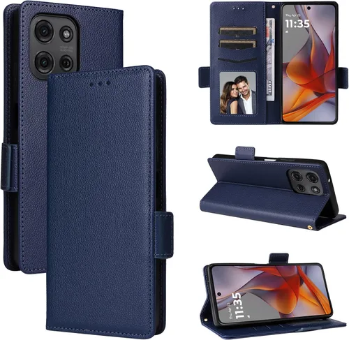 Miniatura 24 de Funda de piel sintética compatible con Motorola Moto E22 4G, funda de piel sintética compatible con Motorola Moto E22i 4G, color negro
