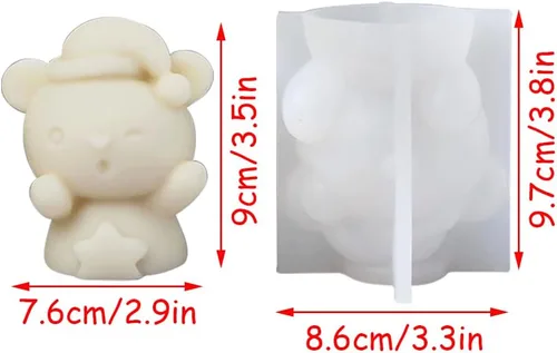 Miniatura 6 de Moldes de silicona de Navidad para velas de estrella y muñeco de nieve para suministros de fabricación de velas, resina epoxi y herramientas