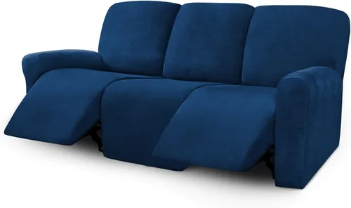 Miniatura 16 de ULTICOR Fundas de terciopelo para sofá reclinable de 8 piezas, fundas elásticas para sofá reclinable de 3 cojines, fundas para muebles, fundas