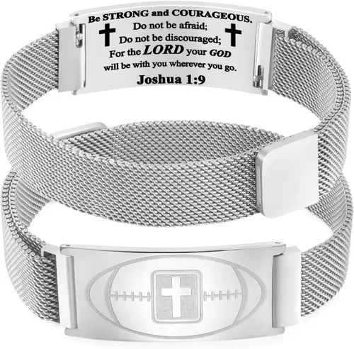 Miniatura 51 de Regalos de graduación, pulsera de fútbol, fútbol, baloncesto, béisbol, regalos de pulsera, pulseras de cruz de fe para hombres, bautismo, primera