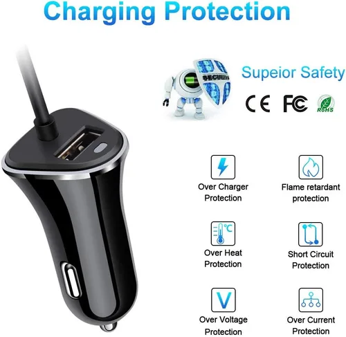 Miniatura 4 de Adaptador de cargador de coche de 3.4A para Samsung Galaxy S26 Ultra/S26/S25/S24 Ultra/S23/S22/S21 5G/S20/S9, Google Pixel 10a/9 Pro Fold/8Pro/8