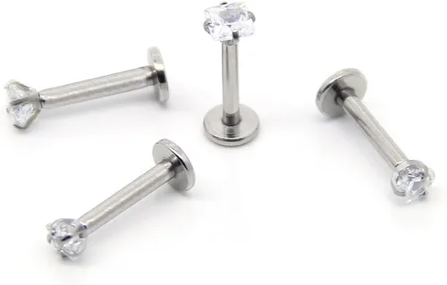 Miniatura 3 de CrazyPiercing. 4aretes con pasador de acero quirúrgico de calibre 16, con distintas formas.