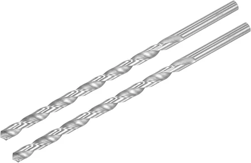 Miniatura 16 de uxcell HSS (acero de alta velocidad) Brocas helicoidales extralargas, diámetro de taladro de 0.118 in de diámetro de 7.874 in de longitud