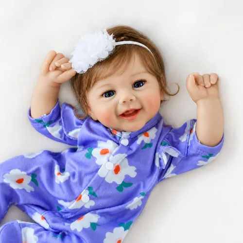 SCOM Muñecas de bebé realistas Reborn de 20 pulgadas, con sensación de bebé real, muñecas recién nacidas, adorables muñecas sonrientes de la vida