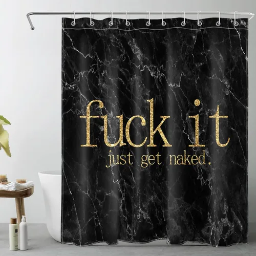 Miniatura 35 de LB Fuck It Get Naked - Cortina de ducha pequeña de 48 x 68 pulgadas, forro de cortina de ducha en blanco y negro, cortina de ducha estrecha