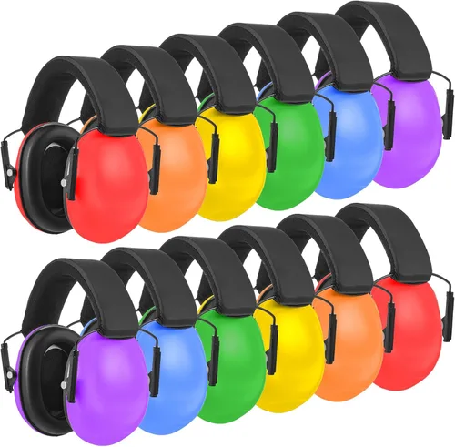 Miniatura 16 de Amylove 12 unidades de protección auditiva para adultos y niños, auriculares con cancelación de ruido, orejeras de tiro a granel con reducción