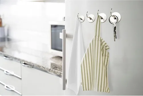 Miniatura 5 de HIC Kitchen Ganchos magnéticos fuertes, acero resistente con acabado cromado brillante, juego de 8