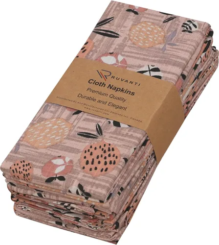 Miniatura 25 de Ruvanti - Servilletas de tela, paquete de 6, 45x45 centímetros, 100% algodón, lavables, suaves y absorbentes, perfectas para bodas, cenas de Belleza
