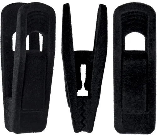 Clips para colgar perchas de terciopelo, paquete de 20 clips de terciopelo para colgar, clips fuertes perfectos para colgar faldas y pantalones Negro
