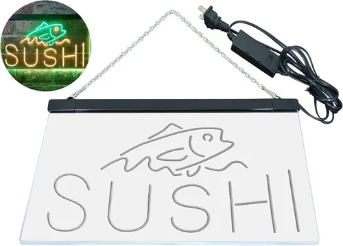 Miniatura 53 de ADVPRO Sushi Fish Sashimi Restaurant - Letrero de neón LED de doble color, azul y rojo, 12 x 8.5 pulgadas, st6s32-i3334-br