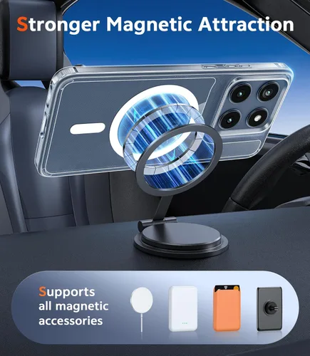 Miniatura 891 de FNTCASE Funda para iPhone 13 Pro-Max: Fundas magnéticas transparentes compatibles con Magsafe Slim anti amarillamiento protección contra caídas