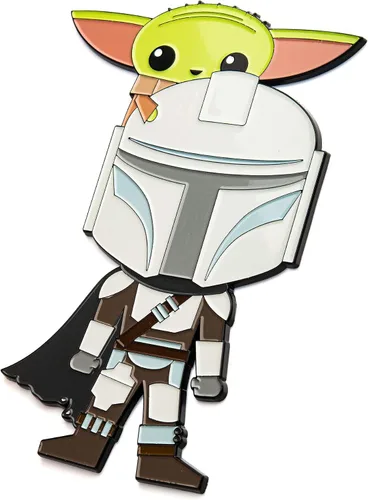 Miniatura 2 de Star Wars Mandalorian Season 2 Mando and The Child - Pin de esmalte magnético de 6 pulgadas con fuerte sujeción magnética Producto con licencia