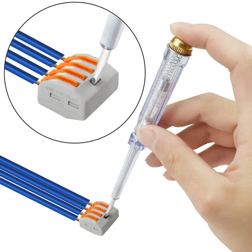 Miniatura 4 de Kit de 115 piezas de conectores eléctricos de alambre de palanca con tuercas, bases y tornillos 28-12 AWG, múltiples conectores eléctricos