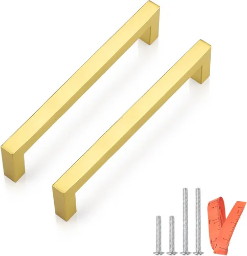 Miniatura 25 de Probrico - Tiradores cuadrados de acero inoxidable para puerta de armario o cajón, color negro, 0.5 pulgadas de ancho