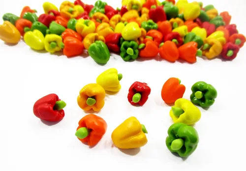 Miniatura 2 de Dolls House miniatures Lot 20 Mixed bell peppers Paprika vegetales Art Deco – El suministro de alimentos Dollhouse Alimentos – 4306